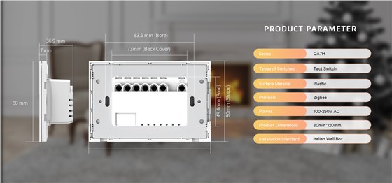 QA7H-QA7H Zigbee switch panel compatible with Italy Australia India Chile