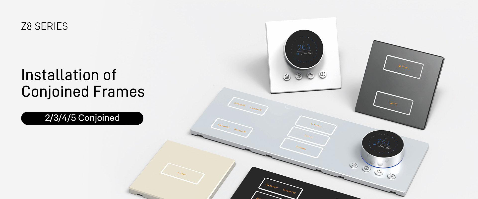 knx smart switch and thermostat conjoined style