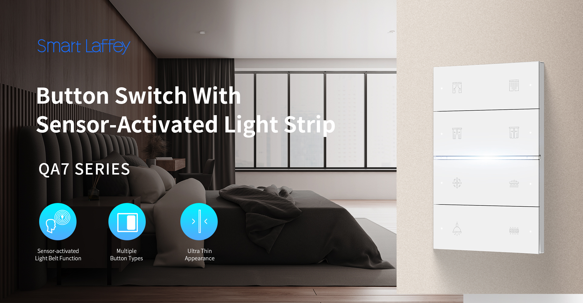 QA7 Series Ultra-Thin Smart Control Panel - Core Component for Large/Medium Hotel Intelligence