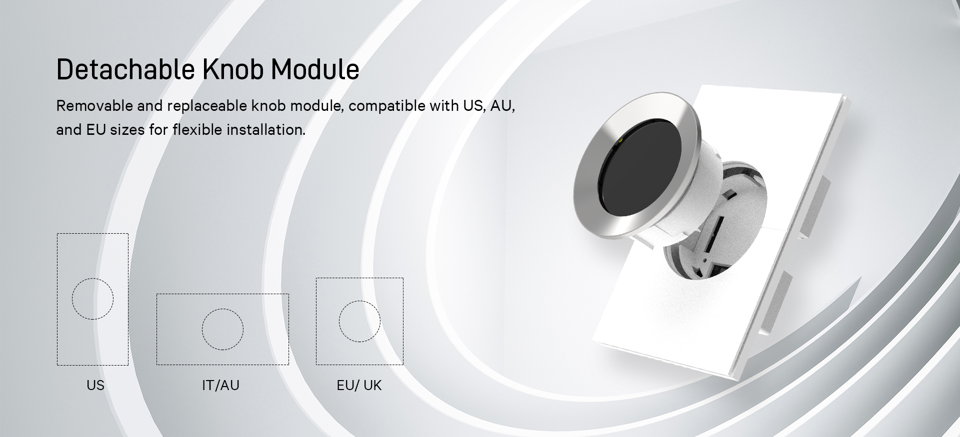 detachable rotary knob module for WKX20 KNX thermostat