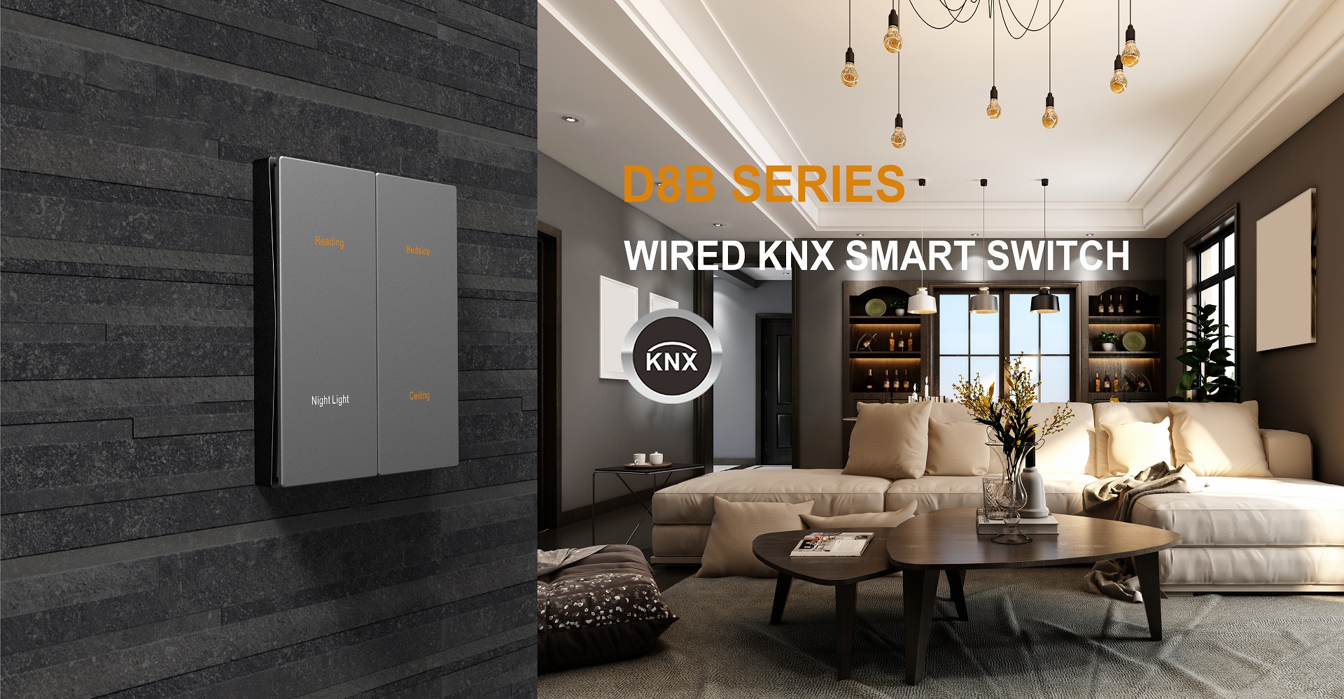 D8B KNX metal surface switch panels