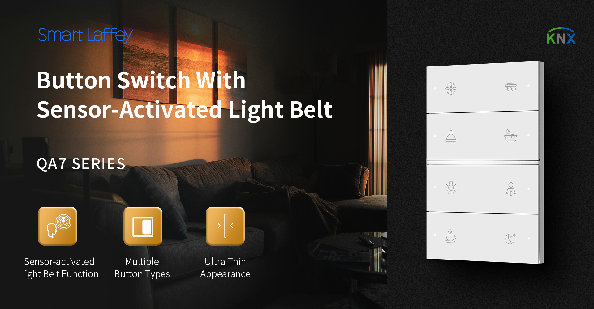 QA7-KNX Wall Light Switch for Smart Building Projetcs
