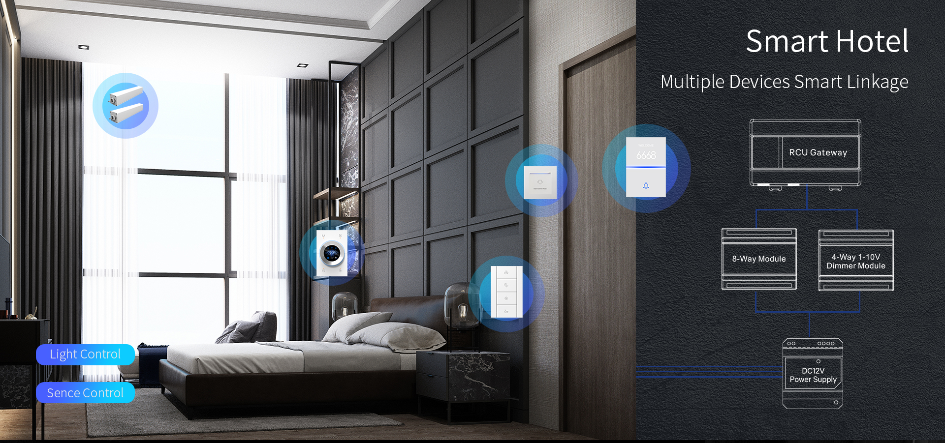 QA8-RS485 Smart Switch for Hotel Projects